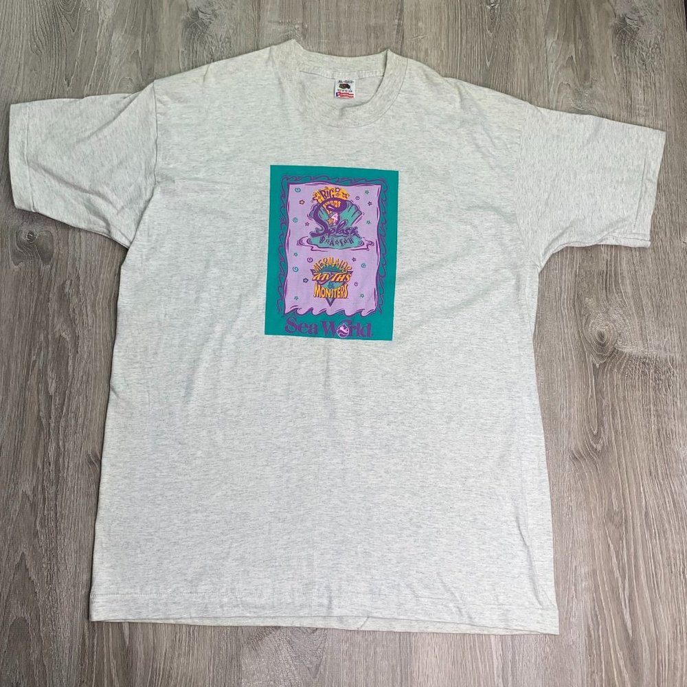 Vintage Seaworld Big Splash Bash Mermaids Myths & Monsters Mens Shirt Size XL